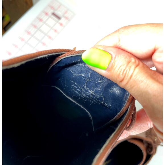 TOMMY HILFIGER Oxford Shoes Womens 10 Brown Leather Stacked Heel Brogue Academia - Picture 9 of 12